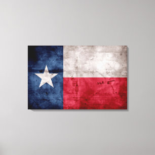 Gewitterte Vintage Flagge des Staates Texas Leinwanddruck