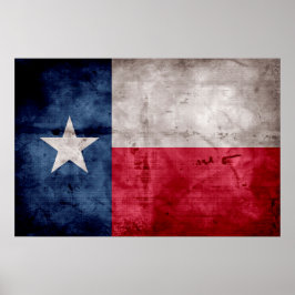 Gewitterte Vintage Flagge des Staates Texas Poster