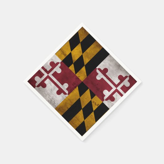Gewitterte Vintage Maryland-Staatsflagge Serviette (Ecke)