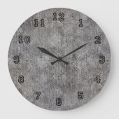 Gewitterter Gray Cement Sidewalk Große Wanduhr (Vorderseite)
