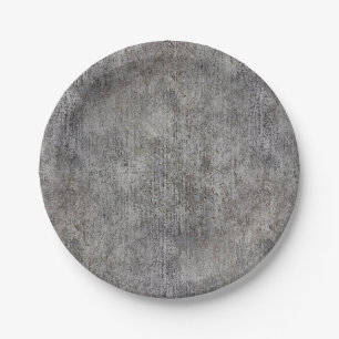 Gewitterter Gray Cement Sidewalk Pappteller