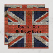 Gewitterter-Ummantelung an Ziegelwand Einladung (Vorne/Hinten)