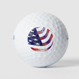 Gewitterter USA American Flag Patriotic Golfball