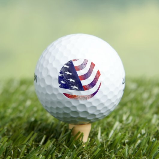Gewitterter USA American Flag Patriotic Golfball (Insitu T-Shirt)
