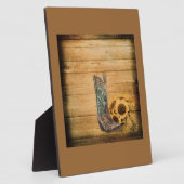 Gewitterter Western Country Sonnenblume Cowboy Sti Fotoplatte (Seite)