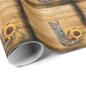 Gewitterter Western Country Sonnenblume Cowboy Sti Geschenkpapier (Rolleneckpunkt)