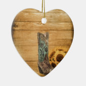 Gewitterter Western Country Sonnenblume Cowboy Sti Keramikornament (Rechts)