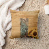 Gewitterter Western Country Sonnenblume Cowboy Sti Kissen (Decke)