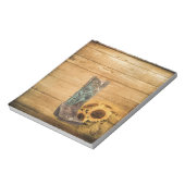 Gewitterter Western Country Sonnenblume Cowboy Sti Notizblock (Rotiert)