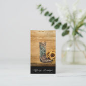 Gewitterter Western Country Sonnenblume Cowboy Sti Visitenkarte (Stehend Vorderseite)