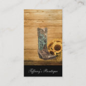 Gewitterter Western Country Sonnenblume Cowboy Sti Visitenkarte (Vorderseite)