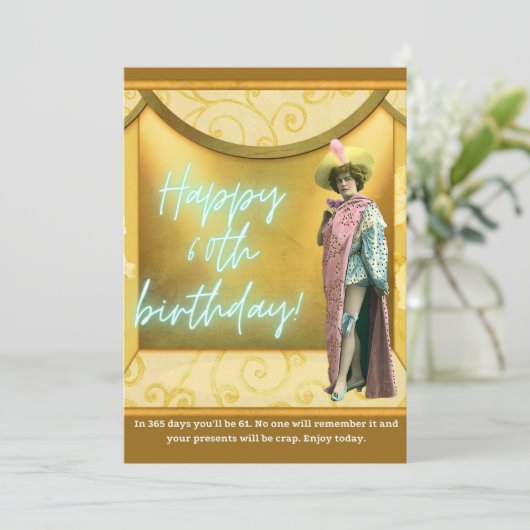 Gewittertes Altered Art 60. Geburtstag Karte (Stehend Vorderseite)