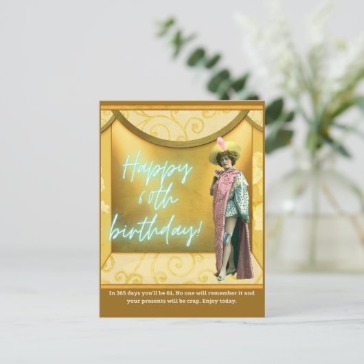 Gewittertes Altered Art 60. Geburtstag Postkarte (Stehend Vorderseite)