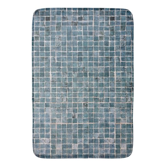 Gewittertes grünes realistisches Mosaik Texture Fu Badematte (Vorderseite Vertikal)