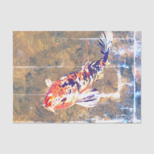 Gewittertes japanisches Koi-Bild Seidenpapier