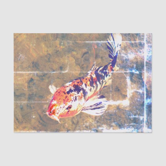 Gewittertes japanisches Koi-Bild Seidenpapier (Vorderseite)