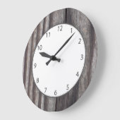 Gewittertes Land Holz graue Zahlen Große Wanduhr (Winkel)