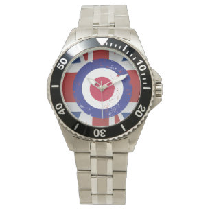 Gewittertes Mod Target auf Seideneffekt Unionskapp Armbanduhr