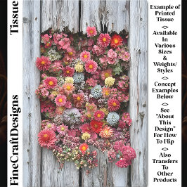 Gewittertes rustikales Holz mit Blume CL4 Decoupag Seidenpapier