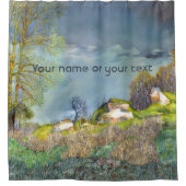 Gewitterungsbild Wasserfarbe Duschvorhang (Vorderseite)