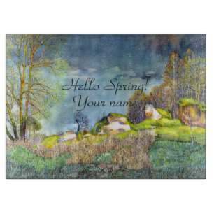 Gewitterungsbild Wasserfarbe Schneidebrett