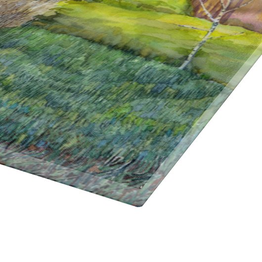 Gewitterungsbild Wasserfarbe Schneidebrett (Ecke)