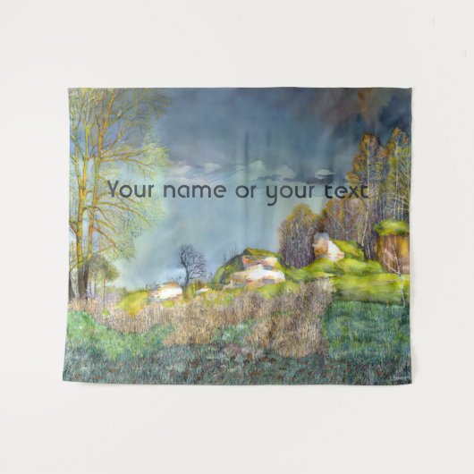 Gewitterungsbild Wasserfarbe Wandteppich (Vorderseite (Horizontal))