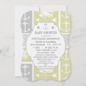 Gewitterungswelle für nautisches Gelb und graue An Einladung (Vorderseite)