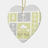 Gewitterungswelle für nautisches Gelb und graue An Keramikornament (Links)