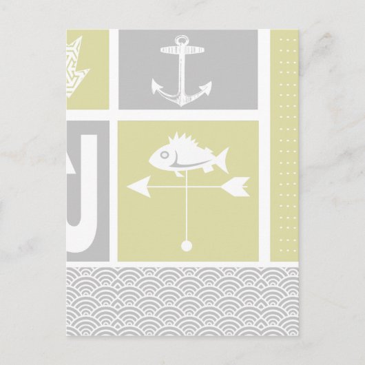 Gewitterungswelle für nautisches Gelb und graue An Postkarte (Vorderseite)