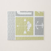 Gewitterungswelle für nautisches Gelb und graue An Puzzle (Horizontal)