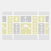 Gewitterungswelle für nautisches Gelb und graue An Rechteckiger Aufkleber (Vorderseite)