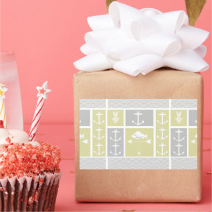 Gewitterungswelle für nautisches Gelb und graue An Rechteckiger Aufkleber