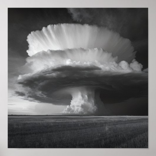 Gewitterwolke - Dramatisches Schwarz und Weiß Poster (Vorne)
