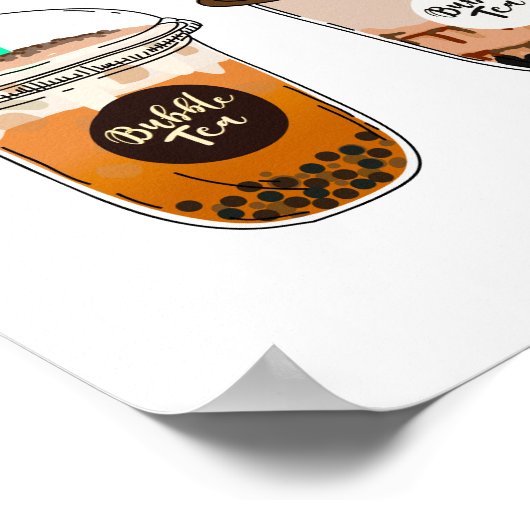 Gewitzt und Niedlich durch den blasen Tee Boba Lov Poster (Ecke)