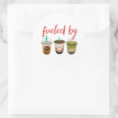 Gewitzt und Niedlich durch den blasen Tee Boba Lov Runder Aufkleber (Tasche)