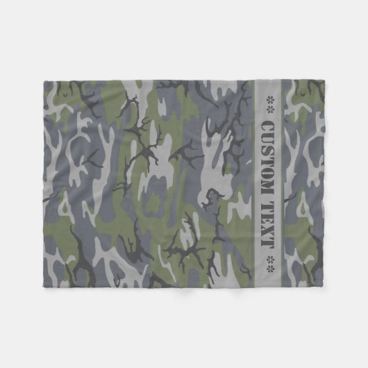 Gewogene graue Camouflage mit benutzerdefiniertem  Fleecedecke (Vorderseite (Horizontal))