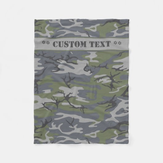 Gewogene graue Camouflage mit benutzerdefiniertem Fleecedecke (Vorderseite)