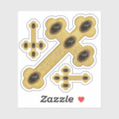 Gewogene Kreuze mit 5 Imitaten Blutsteine - Kontak Aufkleber (Blatt)