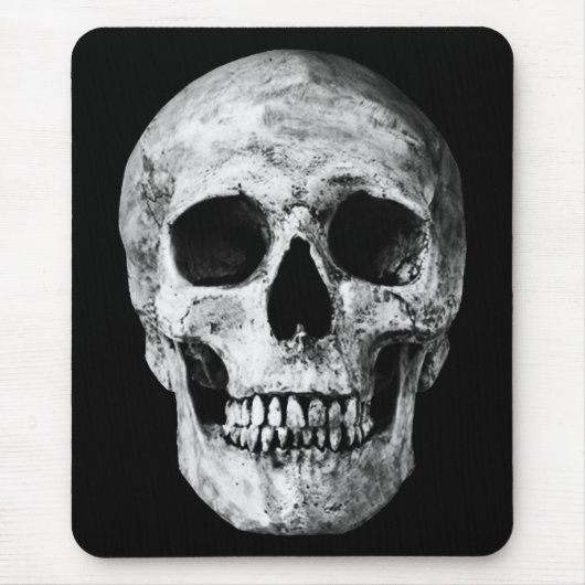 Gewogener alter Schädel - Schwarz & Weiß Mousepad (Vorne)