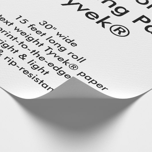 Gewohnheit 15' Tyvek® Packpapier-Rolle Geschenkpapier (Ecke)
