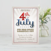 Gewohnheit 4. von Juli-Party Einladung (Stehend Vorderseite)