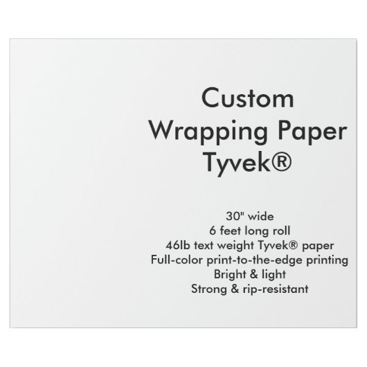 Gewohnheit 6' Tyvek® Packpapier-Rolle Geschenkpapier (Flach)