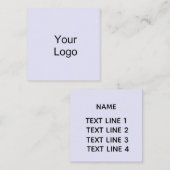 Gewohnheit. Addieren Sie Logo. Lavendel Quadratische Visitenkarte (Vorne/Hinten)