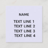 Gewohnheit. Addieren Sie Logo. Lavendel Quadratische Visitenkarte (Rückseite)