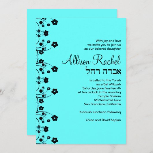 Gewohnheit Allison Rachel Einladung (Vorne/Hinten)