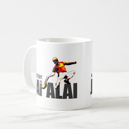 Gewohnheit, baskischer Sport Jai Alai/Cesta Punta Kaffeetasse (Vorderseite Links)
