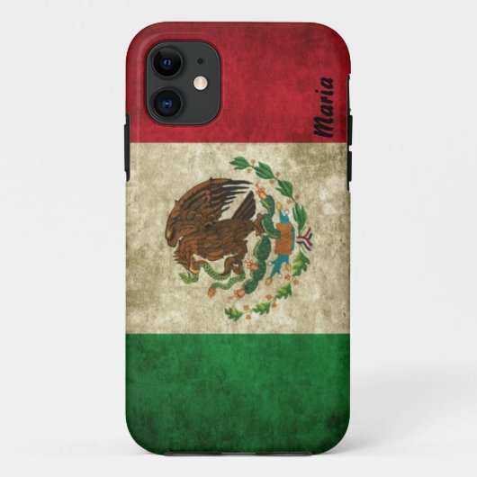 Gewohnheit beunruhigter mexikanische Flagge iPhone Case-Mate iPhone Hülle (Rückseite)