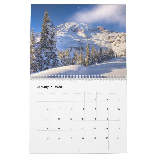 Gewohnheit Druckkalender "Berge von Washington " Kalender (Jan 2026)