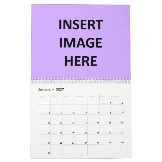 Gewohnheit Druckmonatskalender-Schablone Kalender (Jan 2027)